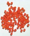 100 4mm Faceted Transparent Orange Firepolish Beads
